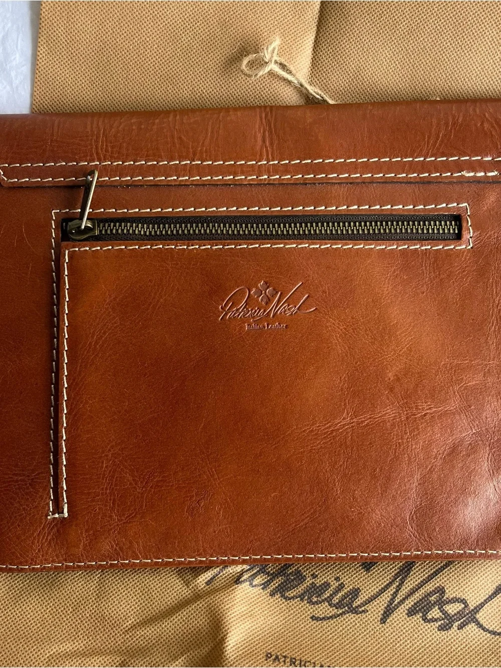 Patricia Nash Heritage Midi Tech Portfolio For iPad Pouch Sleeve Tan Brown READ